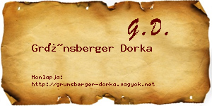 Grünsberger Dorka névjegykártya